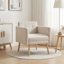 Accentstol Cremefarvet Chenille Stof
