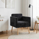 Accentstol Sort Chenille Stof