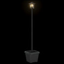 Solarlampe med plantekasse with LED Bulb Sort 32 x 32 x 158 cm