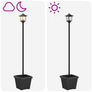 Solarlampe med plantekasse with LED Bulb Sort 32 x 32 x 158 cm