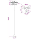 3-hoved lampepost with LED Bulb Sort 16 x 16 x 187 cm