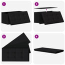 Foldbar opbevaringsbænk Sort 180 kg 80 L 77 x 38 x 38 cm Linned