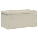 Foldbar opbevaringsbænk Hvid 180 kg 80 L 77 x 38 x 38 cm Linned