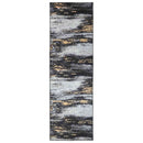 Tæppe Runner LESAKA Sort og Guld 80 x 450 cm Diamantvelour