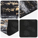 Tæppe Runner LESAKA Sort og Guld 100 x 450 cm Diamantvelour