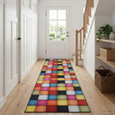 Tæppe Runner LESAKA farverig 100 x 350 cm Diamantvelour