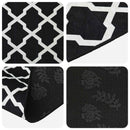 Tæppe Runner LESAKA Sort og hvid 50 x 250 cm Diamantvelour