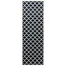 Tæppe Runner LESAKA Sort og hvid 100 x 100 cm Diamantvelour