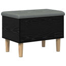 Opbevaringsbænk med pude Sort eg 62 x 42 x 46 cm
