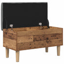 Opbevaringsbænk med pude Egetræ 82 x 42 x 46 cm Konstrueret træ