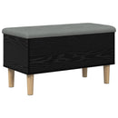 Opbevaringsbænk med pude Sort eg 82 x 42 x 46 cm