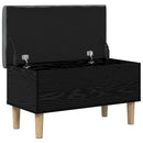 Opbevaringsbænk med pude Sort eg 82 x 42 x 46 cm