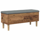 Opbevaringsbænk med pude Egetræ 102 x 42 x 46 cm