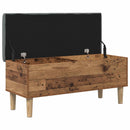 Opbevaringsbænk med pude Egetræ 102 x 42 x 46 cm