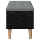 Opbevaringsbænk med pude Sort eg 102 x 42 x 46 cm
