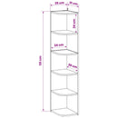 Hjørnehylde 5 niveauer 25 x 31 x 131 cm Konstrueret træ