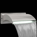 Poolvandfald med LED Rustfrit Stål 304 30 x 9 x 26 cm Sølv