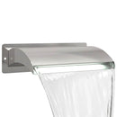 Poolvandfald med LED Rustfrit Stål 304 51 x 26 x 13 cm Sølv