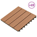Terrasse Flise 22 pcs Brun 30 x 30 cm WPC