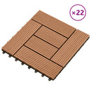 Terrasse Flise 22 pcs Brun 30 x 30 cm WPC