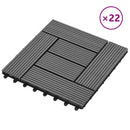Terrasse Flise 22 pcs Grå 30 x 30 cm WPC