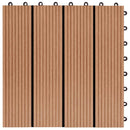 Terrasse Flise 22 pcs Teaktræ 30 x 30 cm WPC