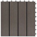 Terrasse Flise 22 pcs Mørk Brun 30 x 30 cm WPC