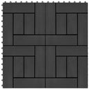 Terrasse Flise 22 pcs Sort 30 x 30 cm WPC