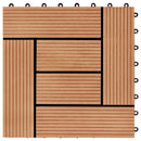 Terrasse Flise 22 pcs Teaktræ 30 x 30 cm WPC