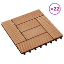 Terrasse Flise 22 pcs Teaktræ 30 x 30 cm WPC