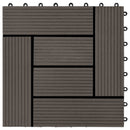 Terrasse Flise 22 pcs Mørk Brun 30 x 30 cm WPC