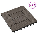 Terrasse Flise 22 pcs Mørk Brun 30 x 30 cm WPC