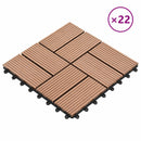 Terrasse Flise 22 pcs Brun 30 x 30 cm WPC