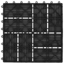 Terrasse Flise 22 pcs Sort 30 x 30 cm WPC