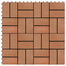 Terrasse Flise 22 pcs Teaktræ 30 x 30 cm WPC