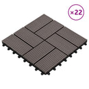 Terrasse Flise 22 pcs Mørk Brun 30 x 30 cm WPC