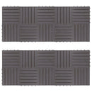 Terrasse Flise 20 pcs Grå 30 x 30 cm Akacietræ