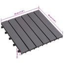 Terrasse Flise 30 pcs Grå 30 x 30 cm Akacietræ