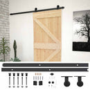 Skydedør Naturfarvet og sort 80 x 210 cm Massivt fyrretræ
