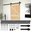 Skydedør Naturfarvet og sort 80 x 210 cm Massivt fyrretræ