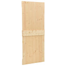 Skydedør 2 pcs Naturfarvet og sort Massivt fyrretræ