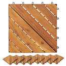 Terrasse Flise 20 pcs Brun 30 x 30 cm Akacietræ
