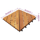 Terrasse Flise 20 pcs Brun 30 x 30 cm Akacietræ