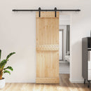 Skydedør Naturfarvet og sort 70 x 210 cm Massivt Fyrretræ