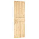 Skydedør Naturfarvet og sort 70 x 210 cm Massivt Fyrretræ