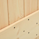 Skydedør Naturfarvet og sort 80 x 210 cm Massivt Fyrretræ