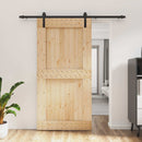 Skydedør Naturfarvet og sort 100 x 210 cm Massivt Fyrretræ