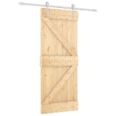 Skydedør Natur og hvid 85 x 210 cm Massivt Fyrretræ