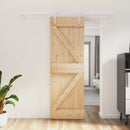 Skydedør Natur og hvid 70 x 210 cm Massivt Fyrretræ