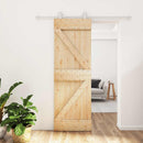 Skydedør Natur og hvid 70 x 210 cm Massivt Fyrretræ